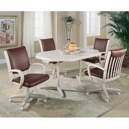 Customizable Casual 5 Piece Table & Chairs Set